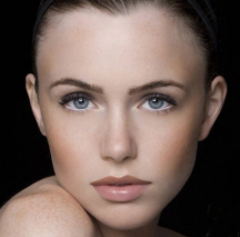 A beautiful model's face.