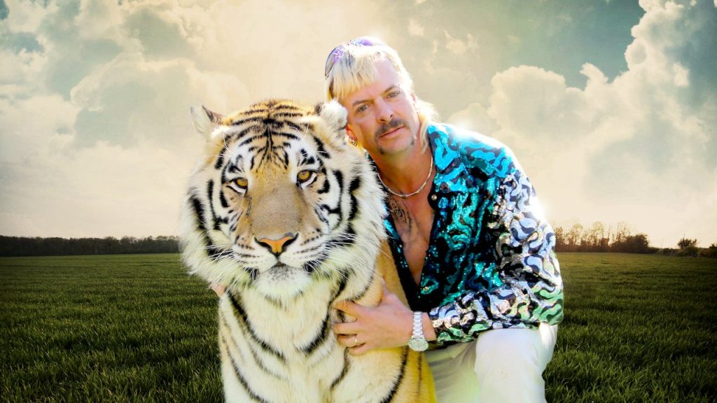 a man and a tiger from the Netflix documentary "Tiger King"
