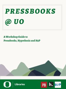 Pressbooks @ UO book cover